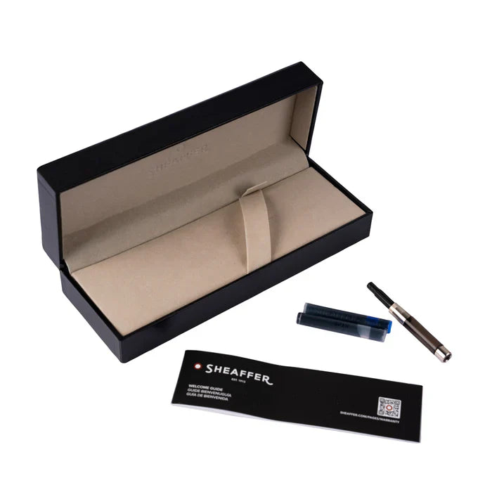 Sheaffer 100 Glossy Coffee Brown Fountain Pen With PVD Gold-Tone Trim