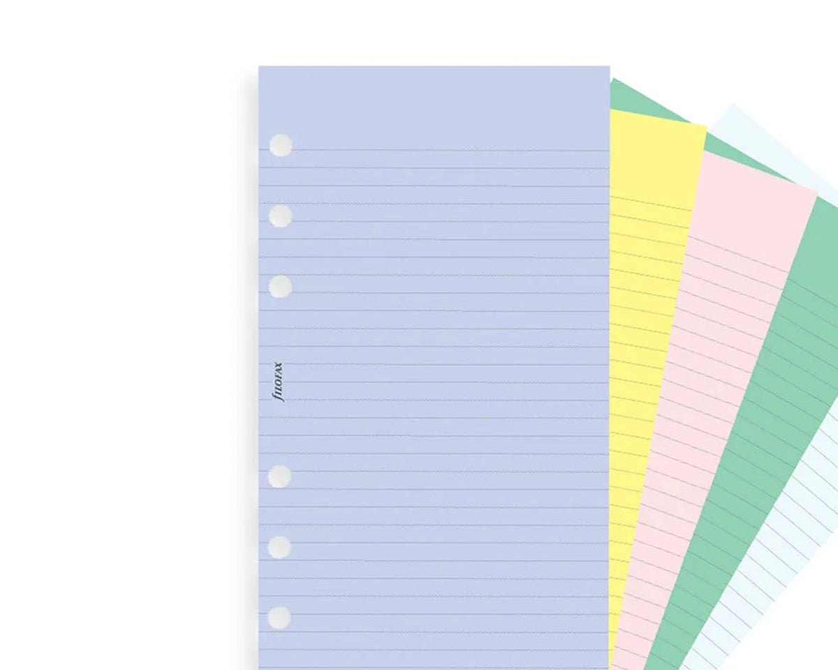 Filofax Personal Colored Plain & Ruled Paper 100 Sheets