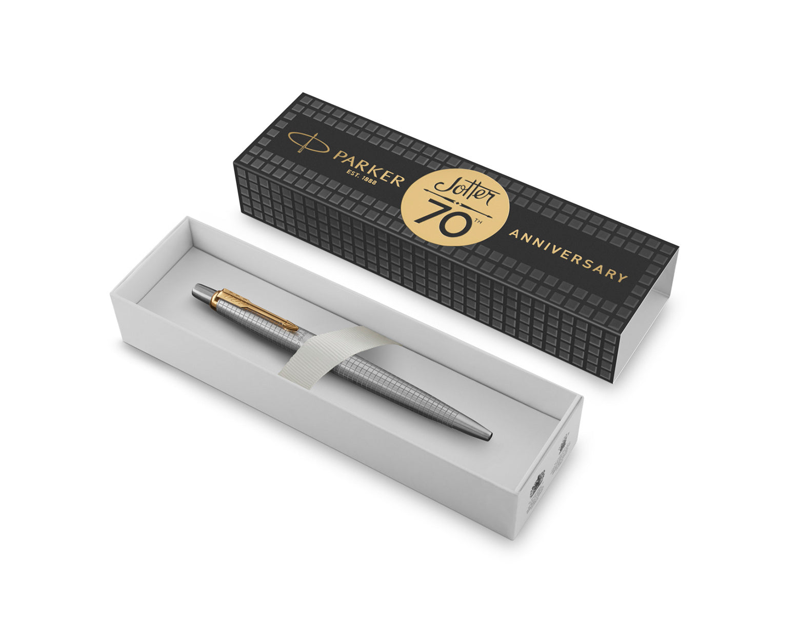 Parker 70th Anniversary Jotter Ballpoint Pen - Stainless Steel with Gold Trim