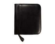 Aston Leather Zippered 6 Pen Case - Black