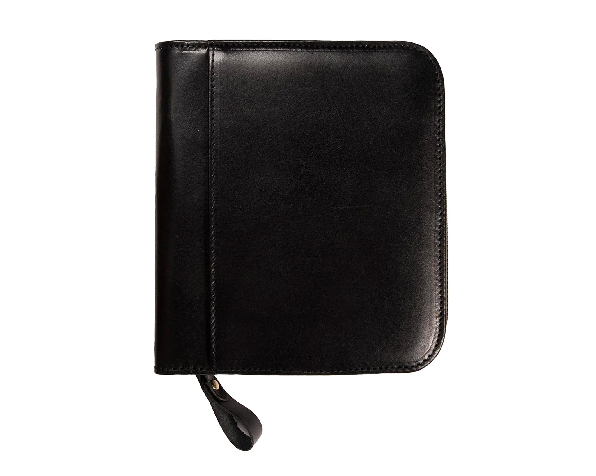 Aston Leather Zippered 6 Pen Case - Black