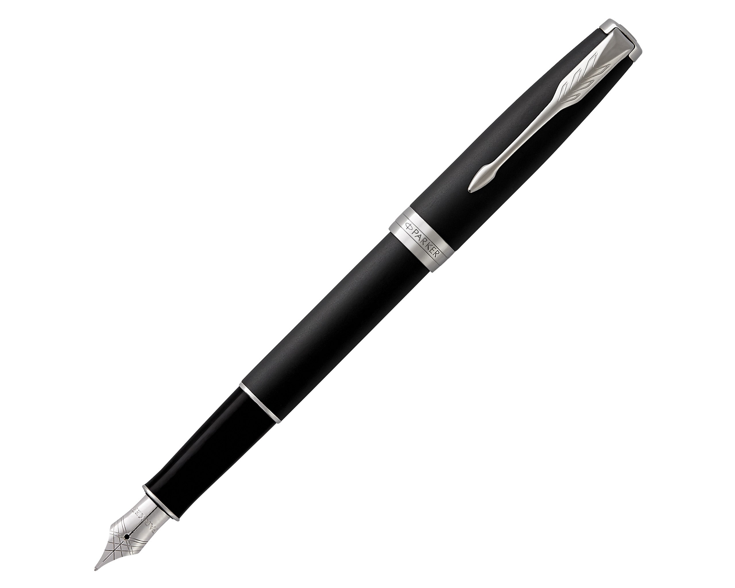 Parker Sonnet Matte Black Fountain Pen with Chrome Trim