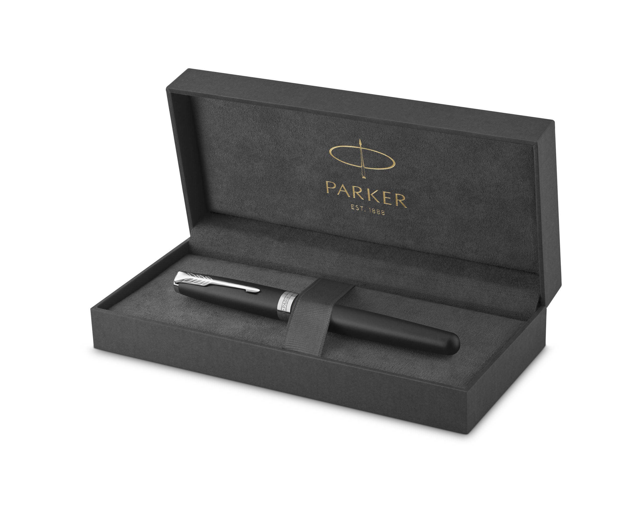 Parker Sonnet Matte Black Rollerball Pen - Chrome Trim