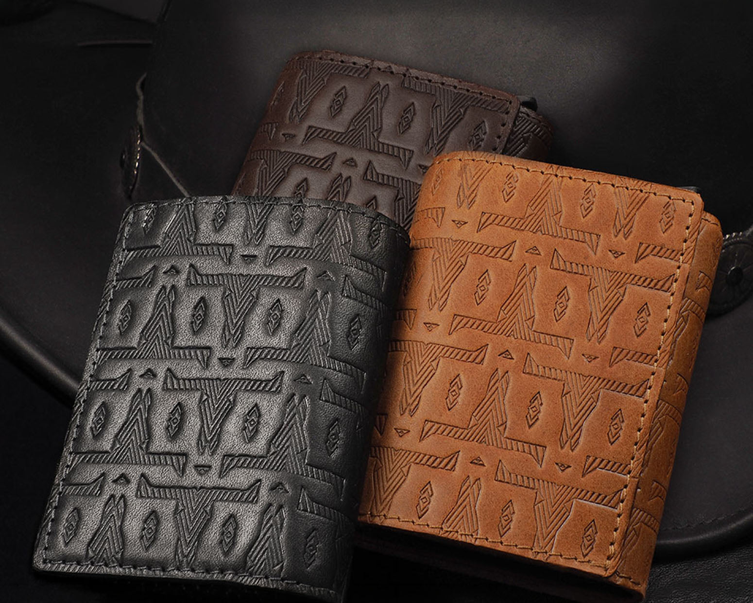 Pularys BOSTO Wallet - Native Decor in Cognac