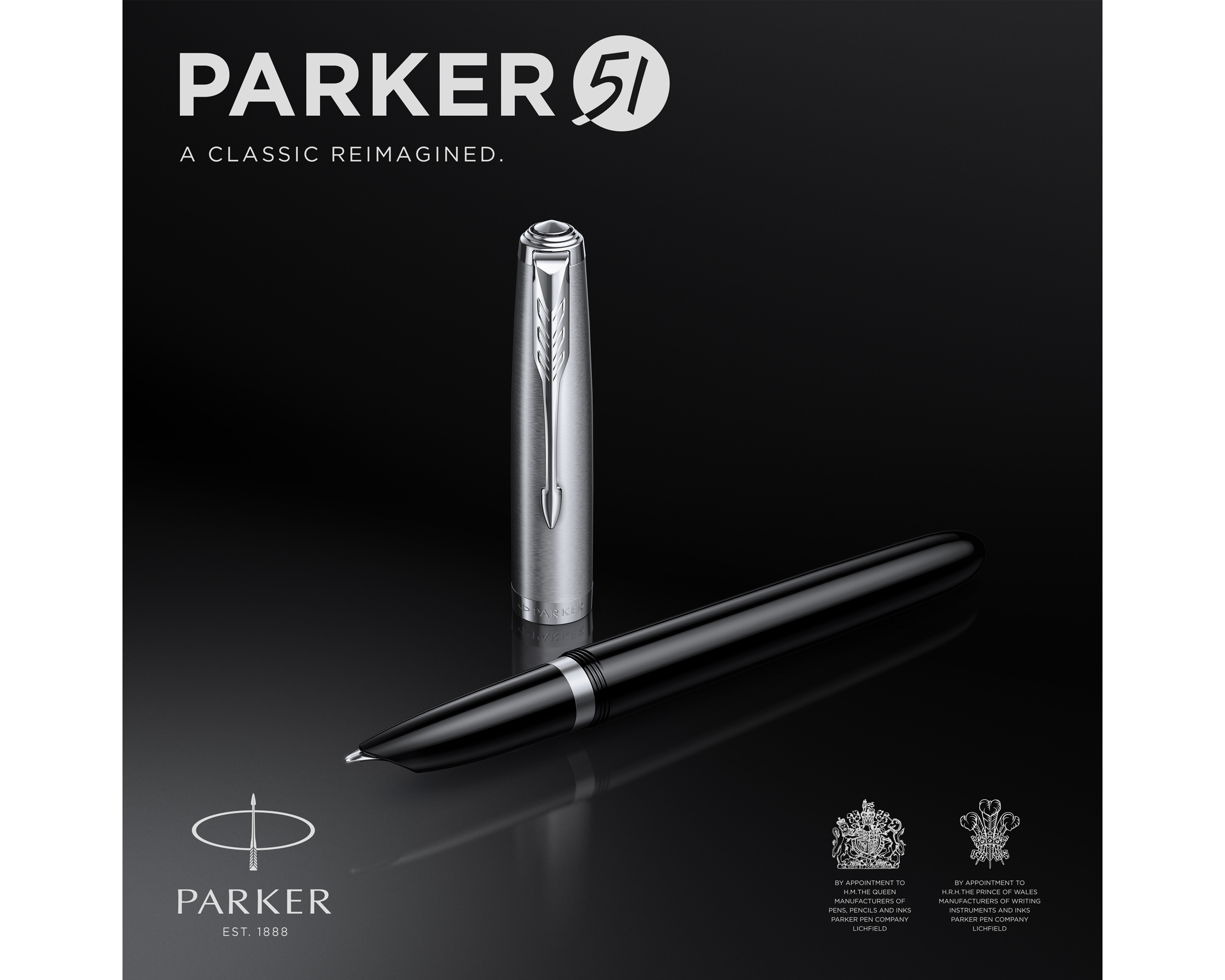Parker 51 Fountain Pen - Black with Chrome Trim