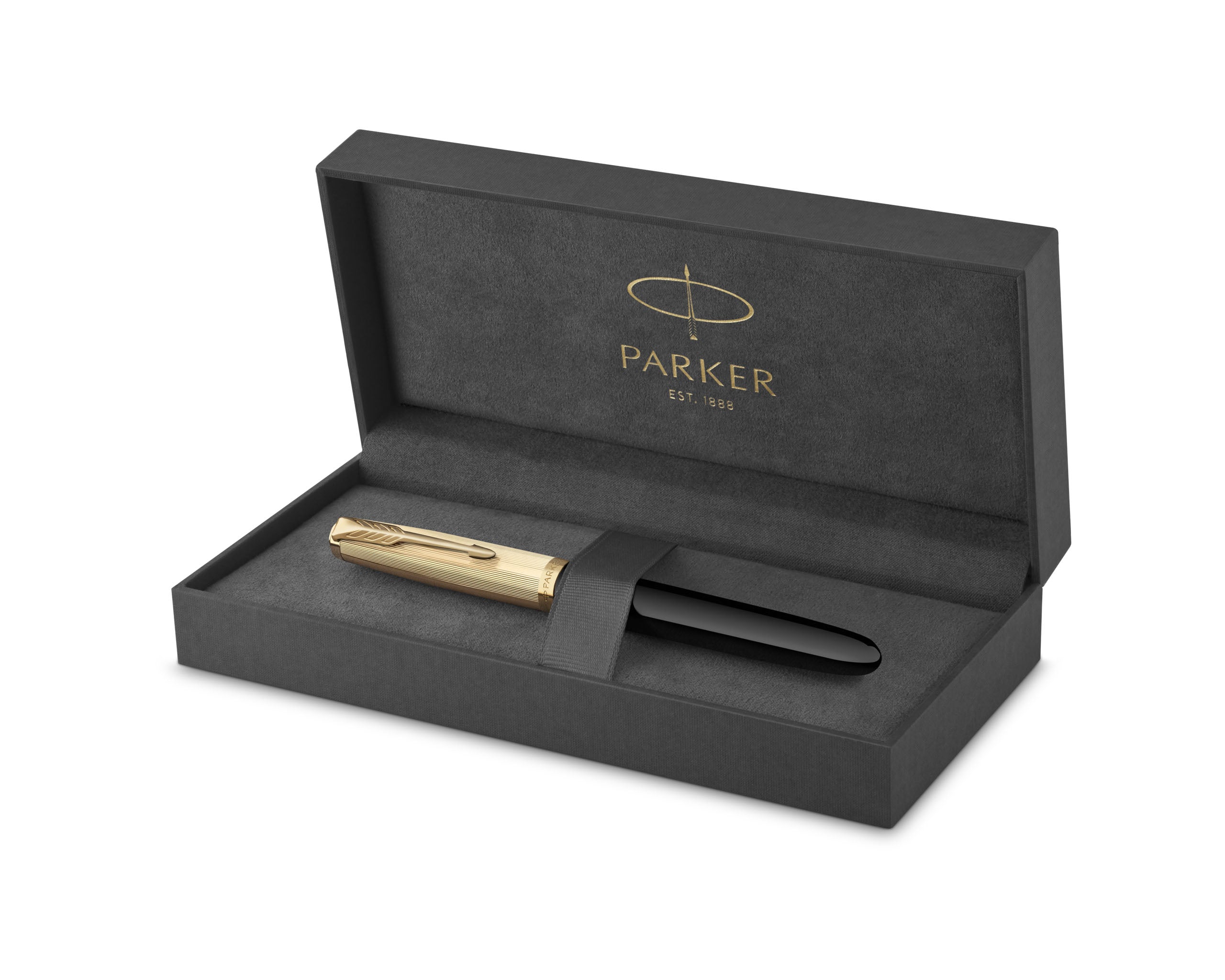 Parker 51 Fountain Pen 18k Nib - Deluxe Black with Gold Trim