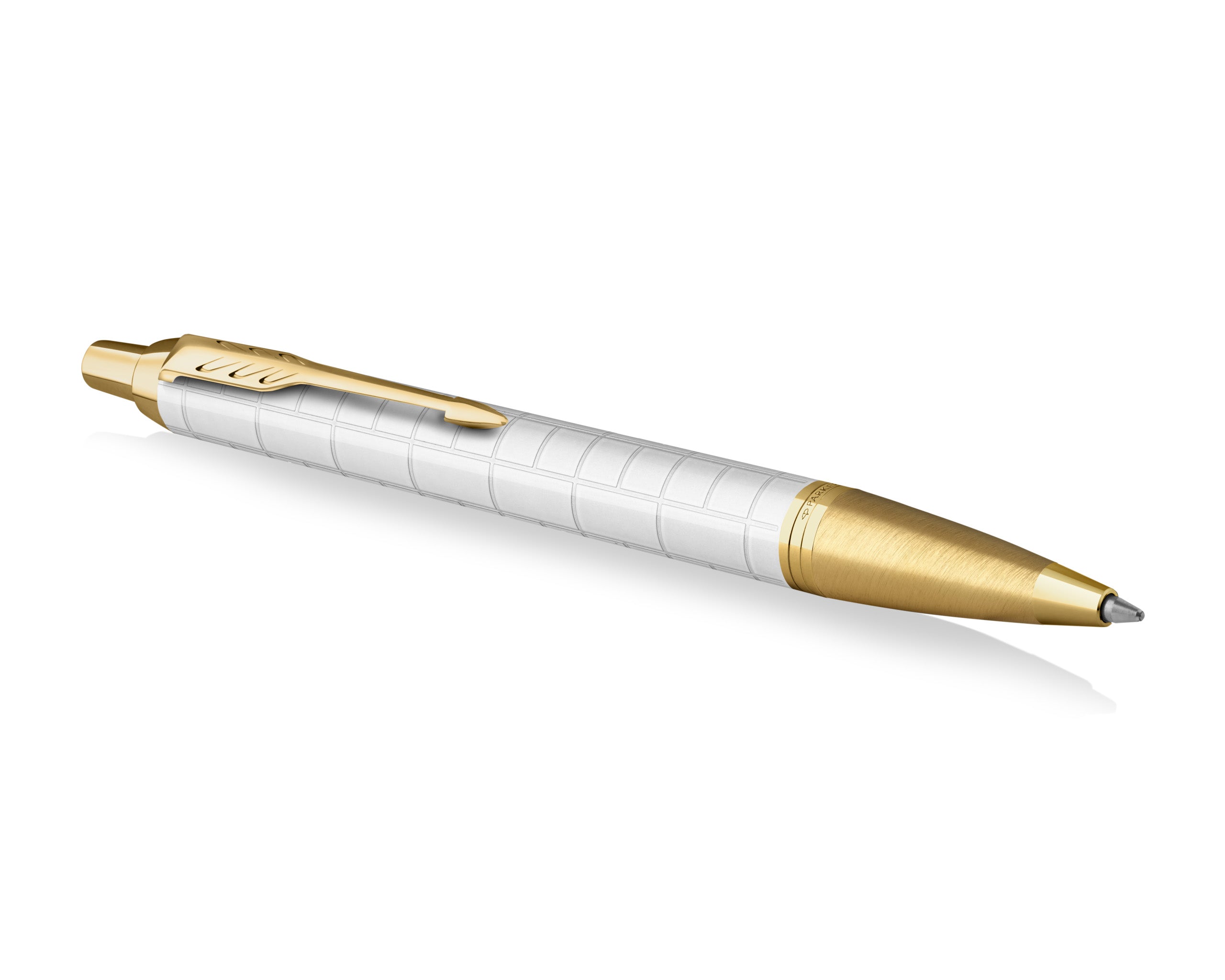 Parker IM Premium Pearl White Ballpoint Pen with Gold Trim