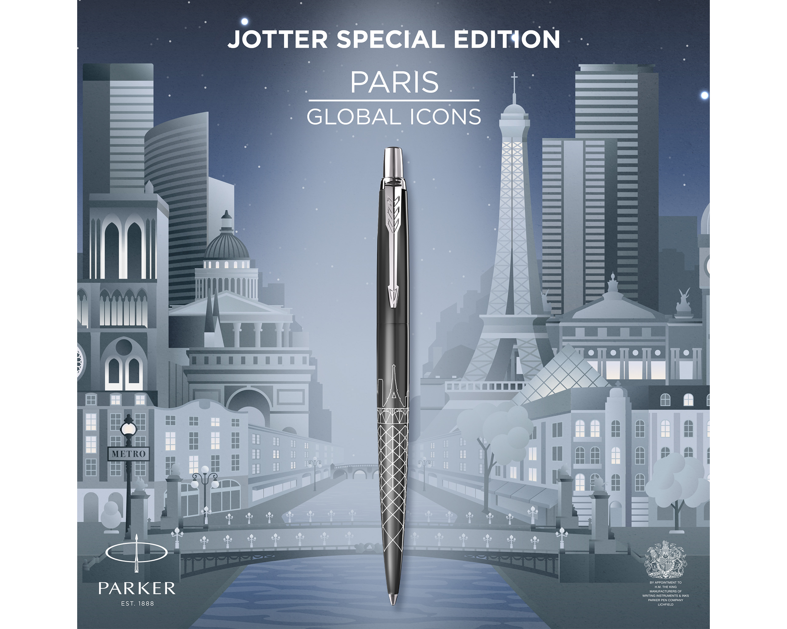 Parker Jotter Global Icons Ballpoint Pen - Paris Grey (Special Edition)