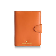 Sheaffer Emily in Paris Full-Grain Leather Passport Case with Pen Loop and Heart-Shaped Emblem - Orange