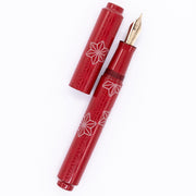AP Limited Editions Sakura Lacquer Art Fountain Pen - Snowflakes Red