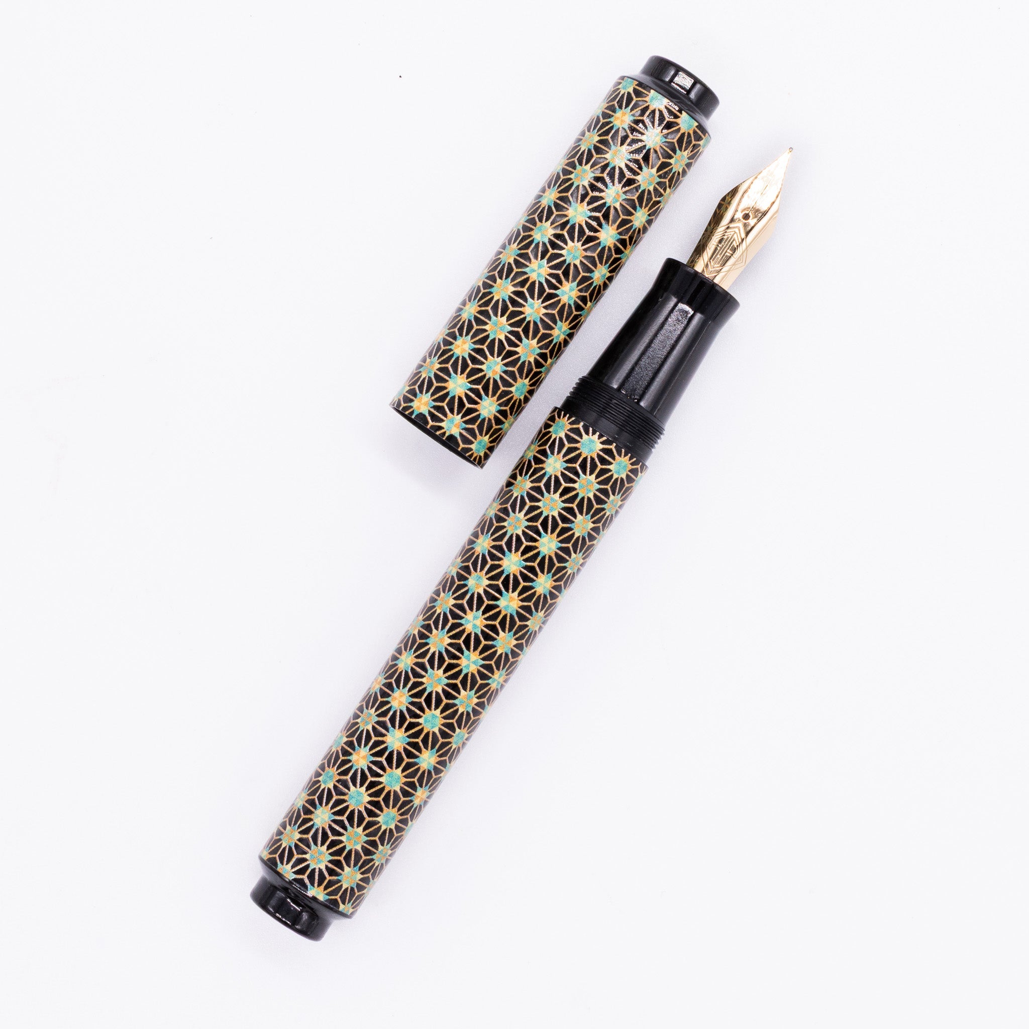 AP Limited Editions Sakura Lacquer Art Fountain Pen - Teal Stars