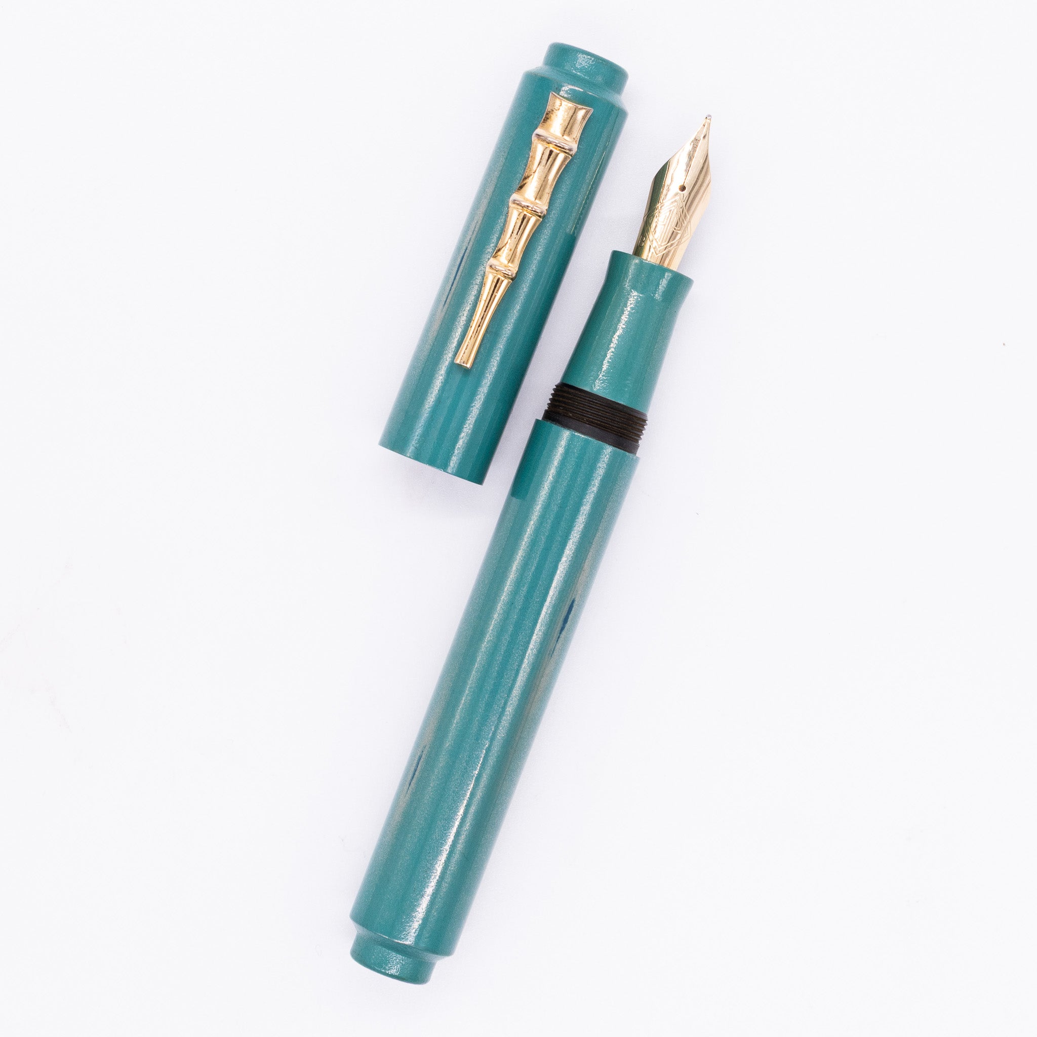 AP Limited Editions Urushi Lacquer Art Fountain Pen - Proplyd Aqua (with Bamboo Clip)