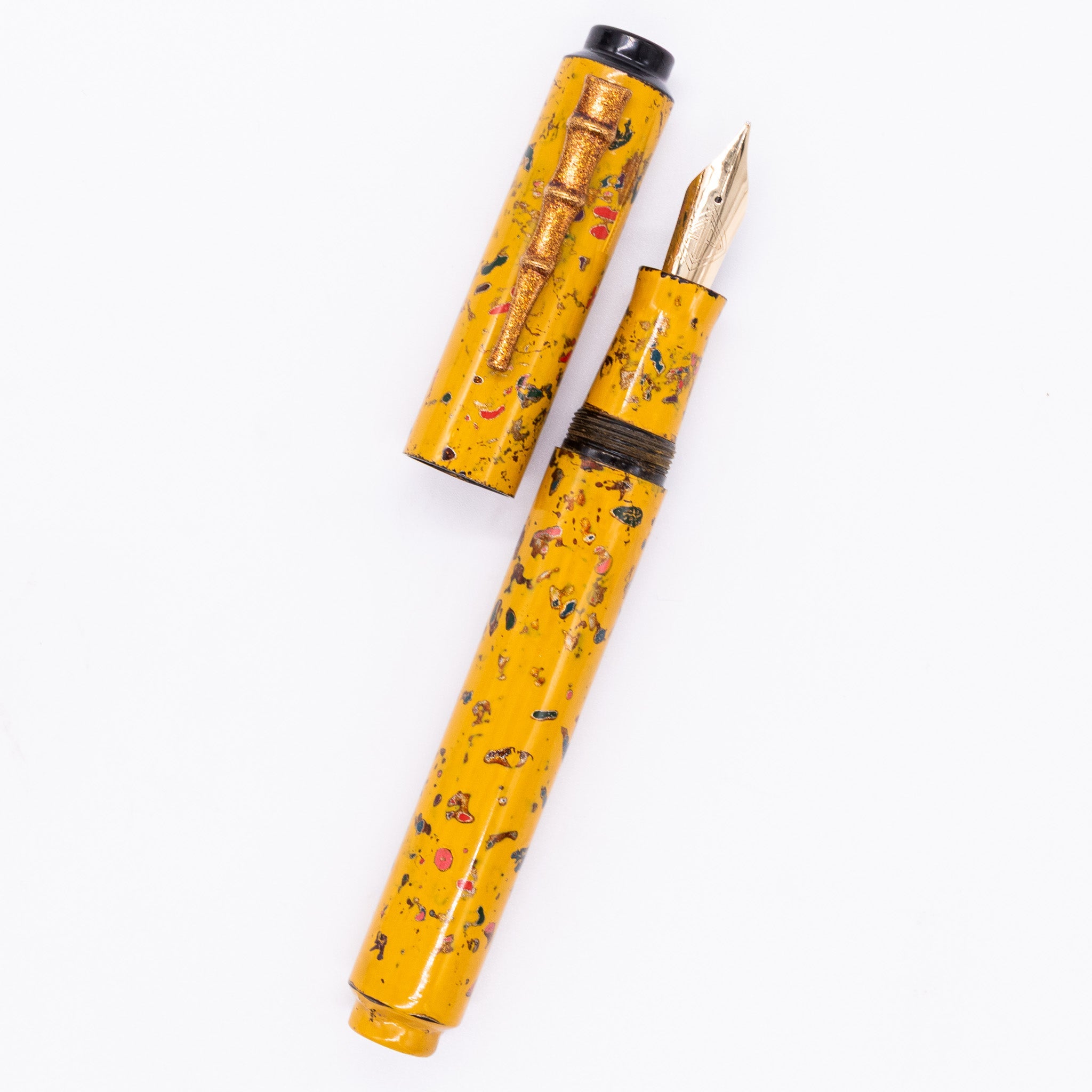AP Limited Editions Urushi Lacquer Art Fountain Pen - The Magical Urushi Yellow (with Bamboo Clip)