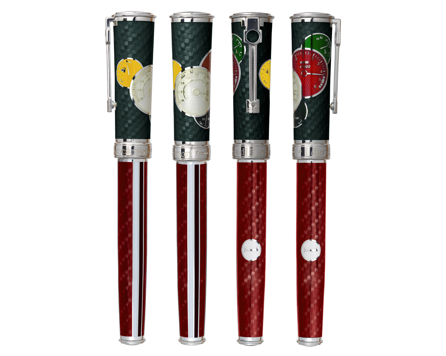 David Oscarson Take it to the Limit Fountain Pen - Carbon Black and Fire Red
