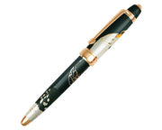 David Oscarson Hans Christian Andersen Rollerball Pen - Translucent Mossy Black and White with Gold Vermeil