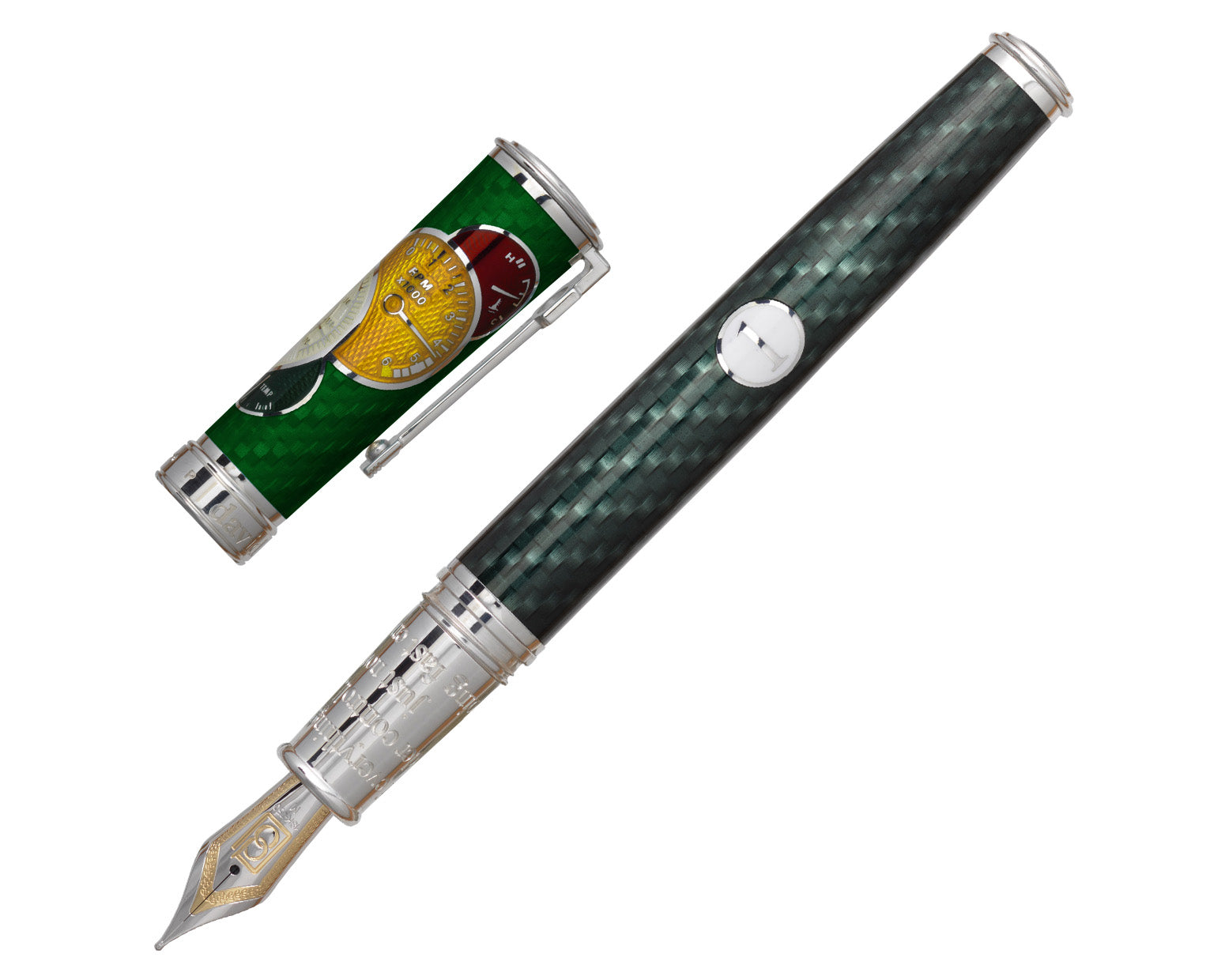 David Oscarson Take it to the Limit Fountain Pen - British Racing Green and Carbon Black