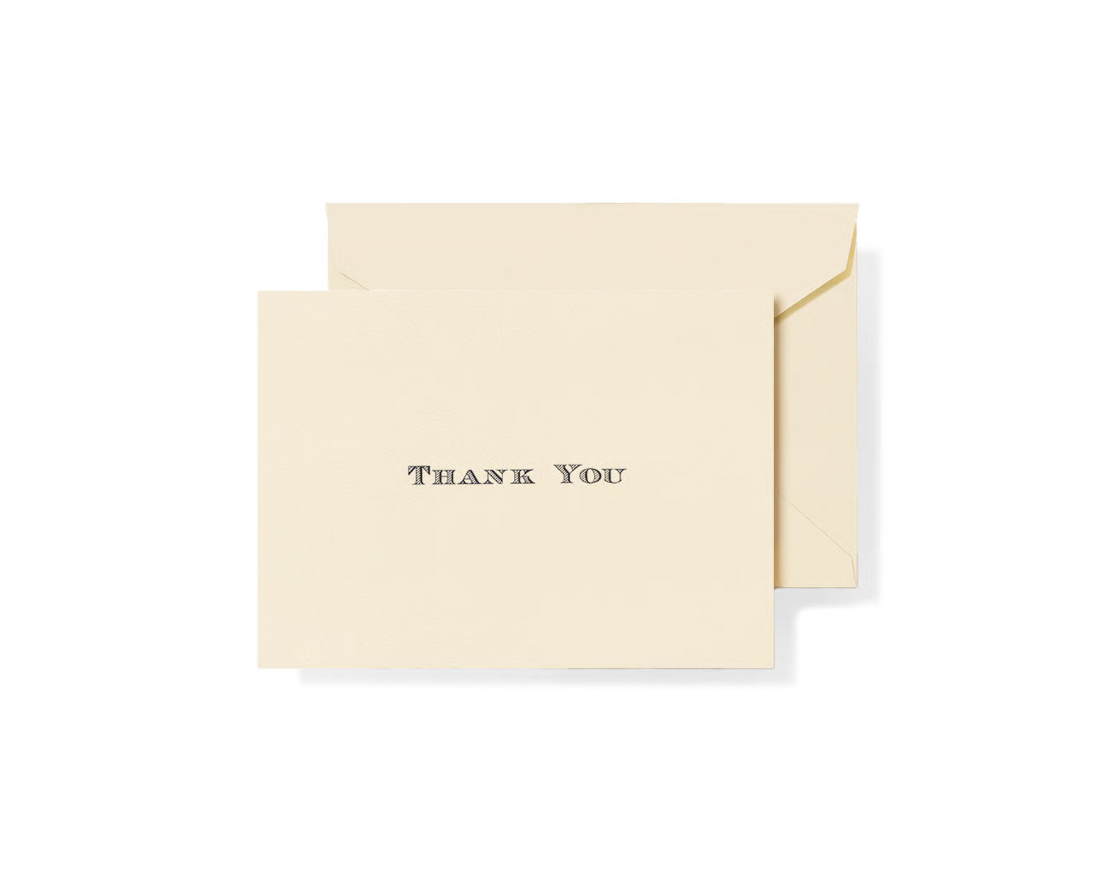 Crane Black Engraved Thank You Notes Set, Ecru - 10 Pack