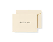 Crane Black Engraved Thank You Notes Set, Ecru - 10 Pack