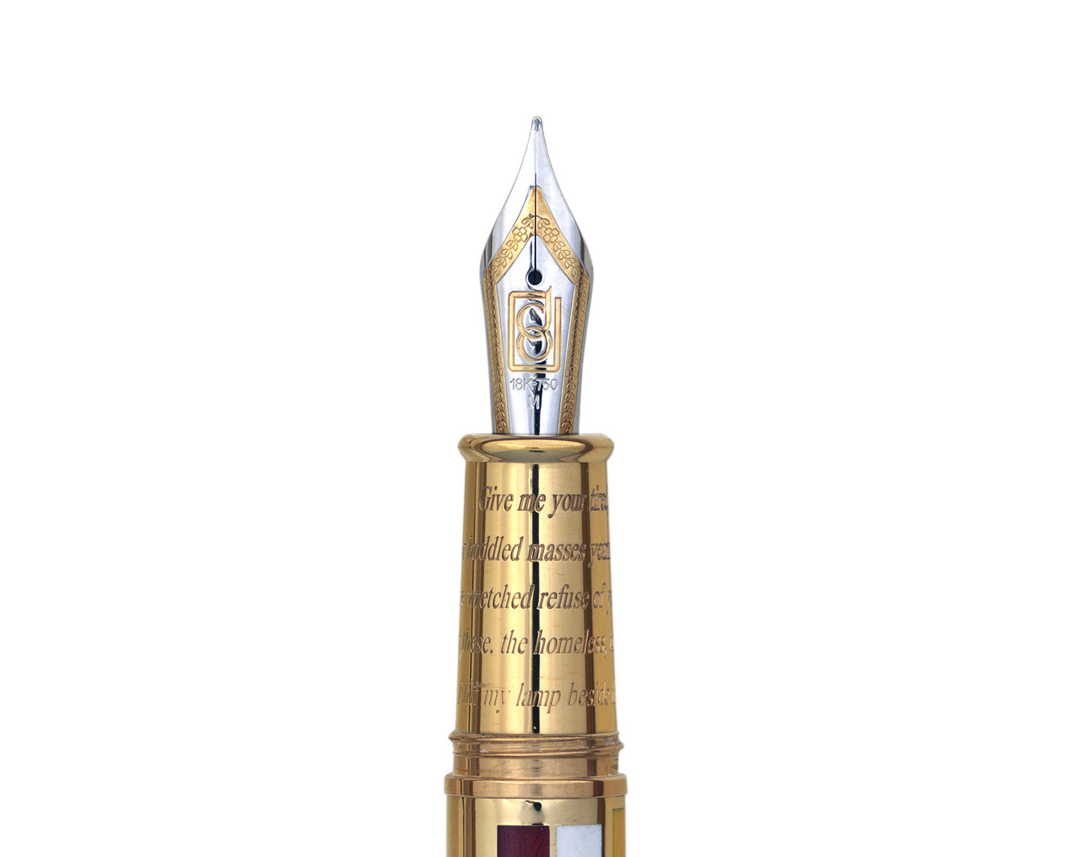David Oscarson Ellis Island Fountain Pen - Sapphire with Gold Vermeil