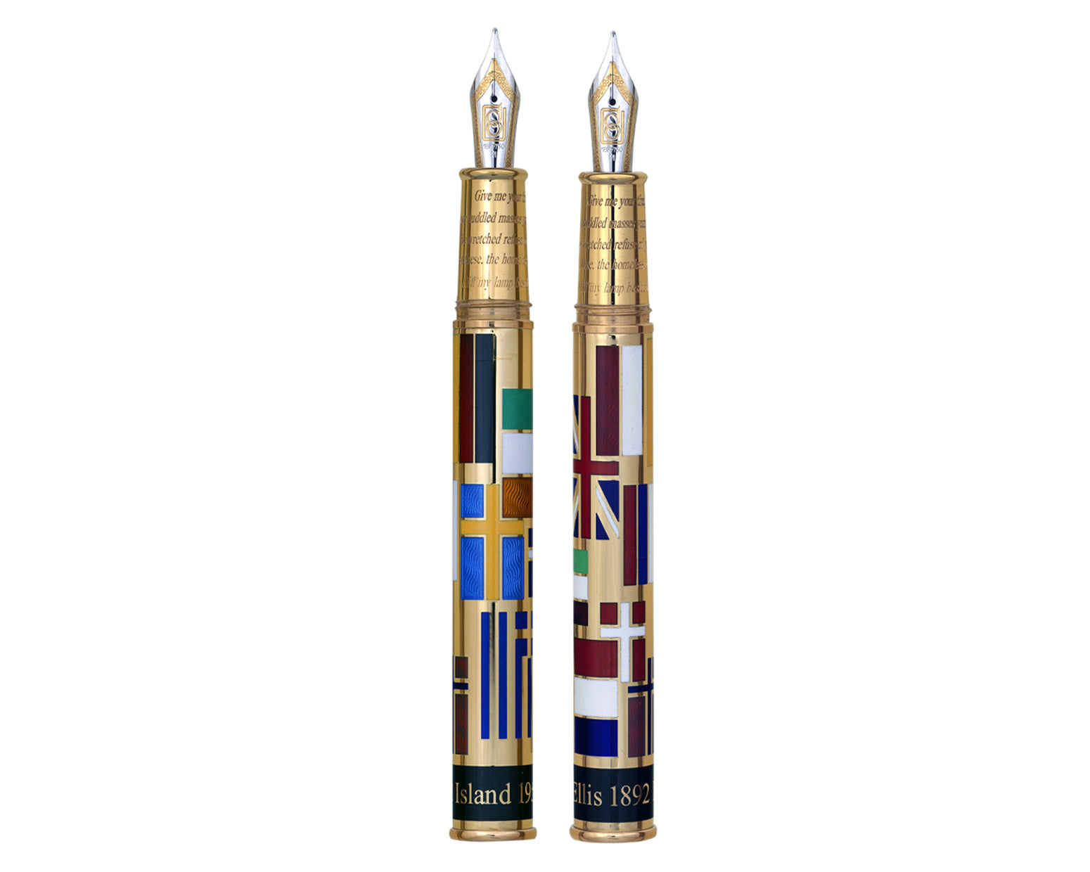 David Oscarson Ellis Island Fountain Pen - Sapphire with Gold Vermeil