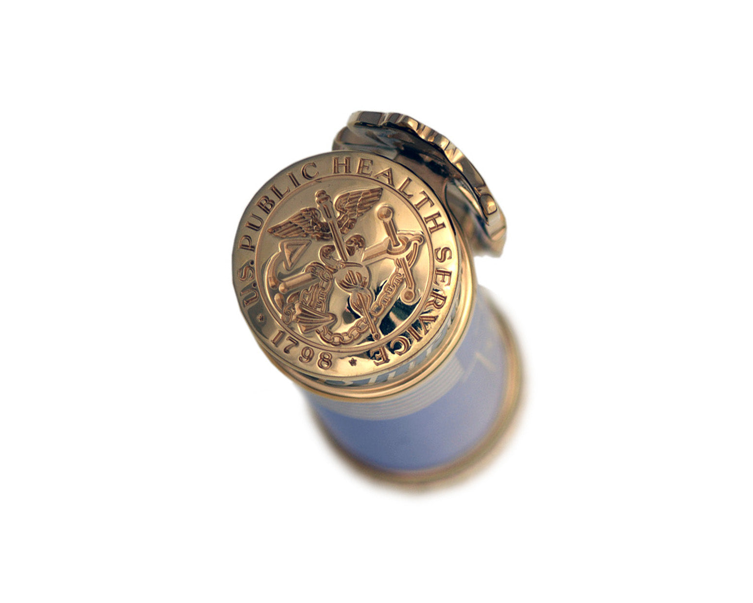David Oscarson Ellis Island Rollerball Pen - Sapphire with Gold Vermeil