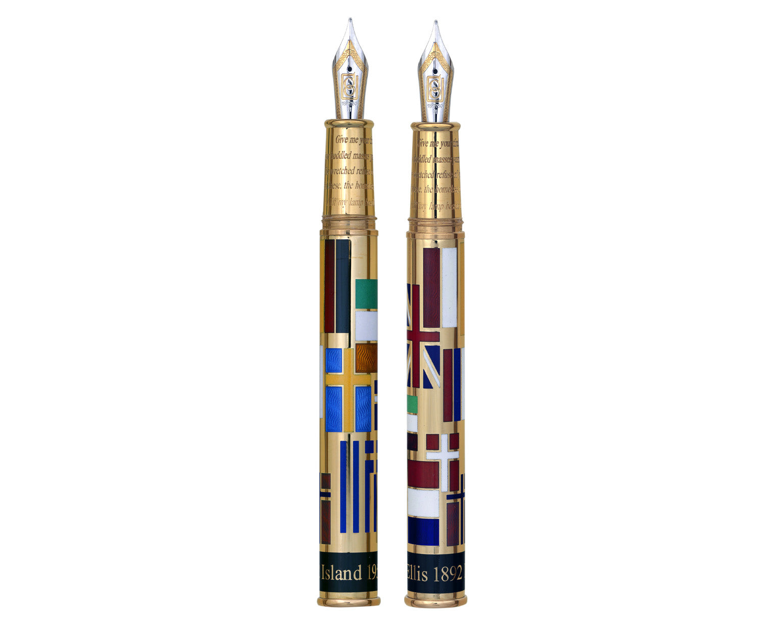 David Oscarson Ellis Island Fountain Pen - Pearl White with Gold Vermeil