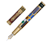 David Oscarson Ellis Island Fountain Pen - Ruby Red and Gold Vermeil