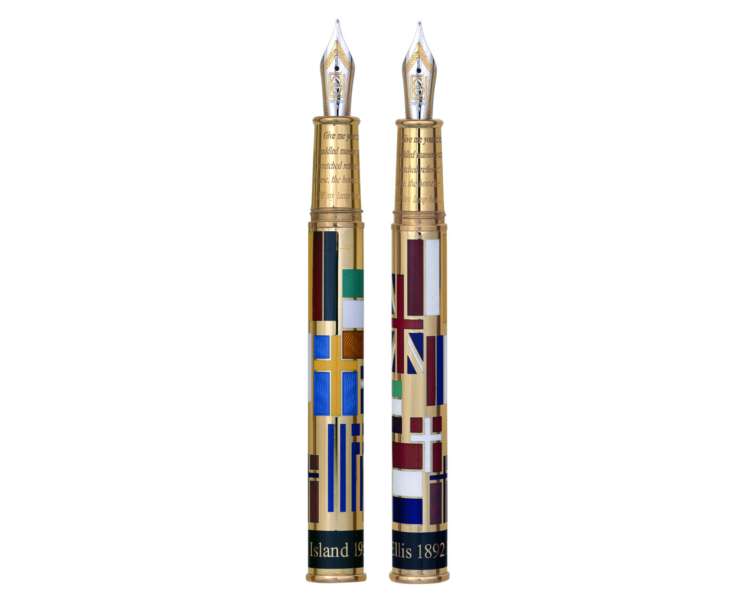 David Oscarson Ellis Island Fountain Pen - Ruby Red and Gold Vermeil