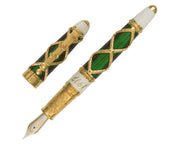 David Oscarson Russian Imperial Fountain Pen - Emerald with Gold Vermeil