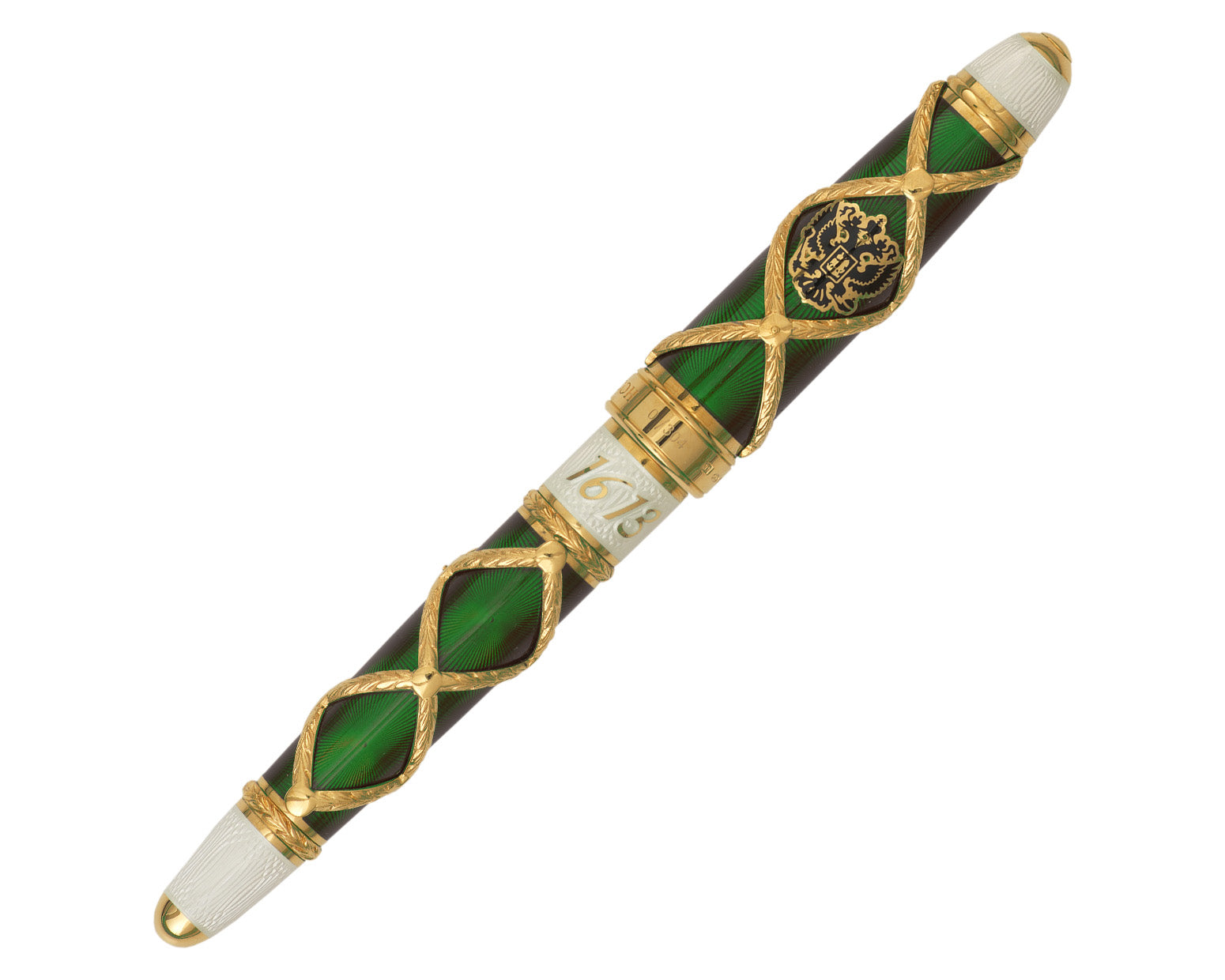 David Oscarson Russian Imperial Fountain Pen - Emerald with Gold Vermeil