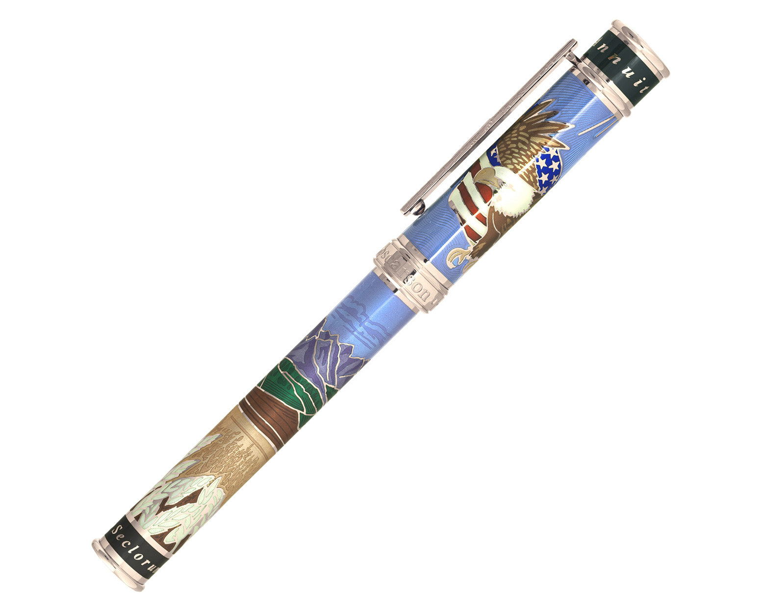 David Oscarson America The Beautiful Fountain Pen - Azure Blue
