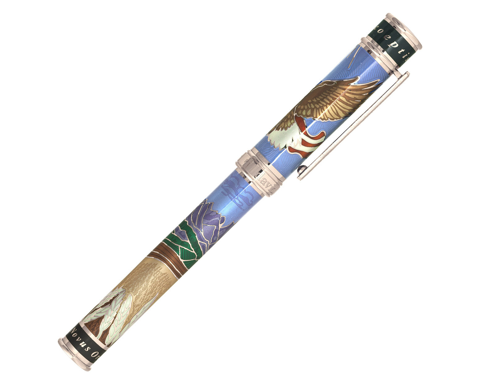 David Oscarson America The Beautiful Fountain Pen - Azure Blue