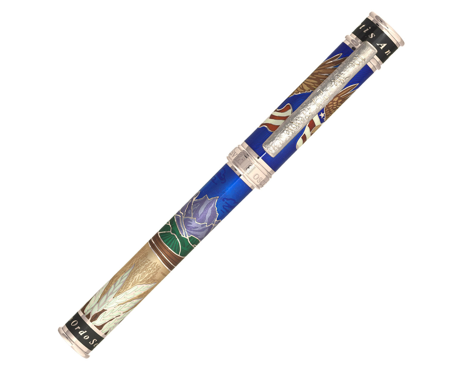 David Oscarson America The Beautiful Fountain Pen - Sapphire Blue