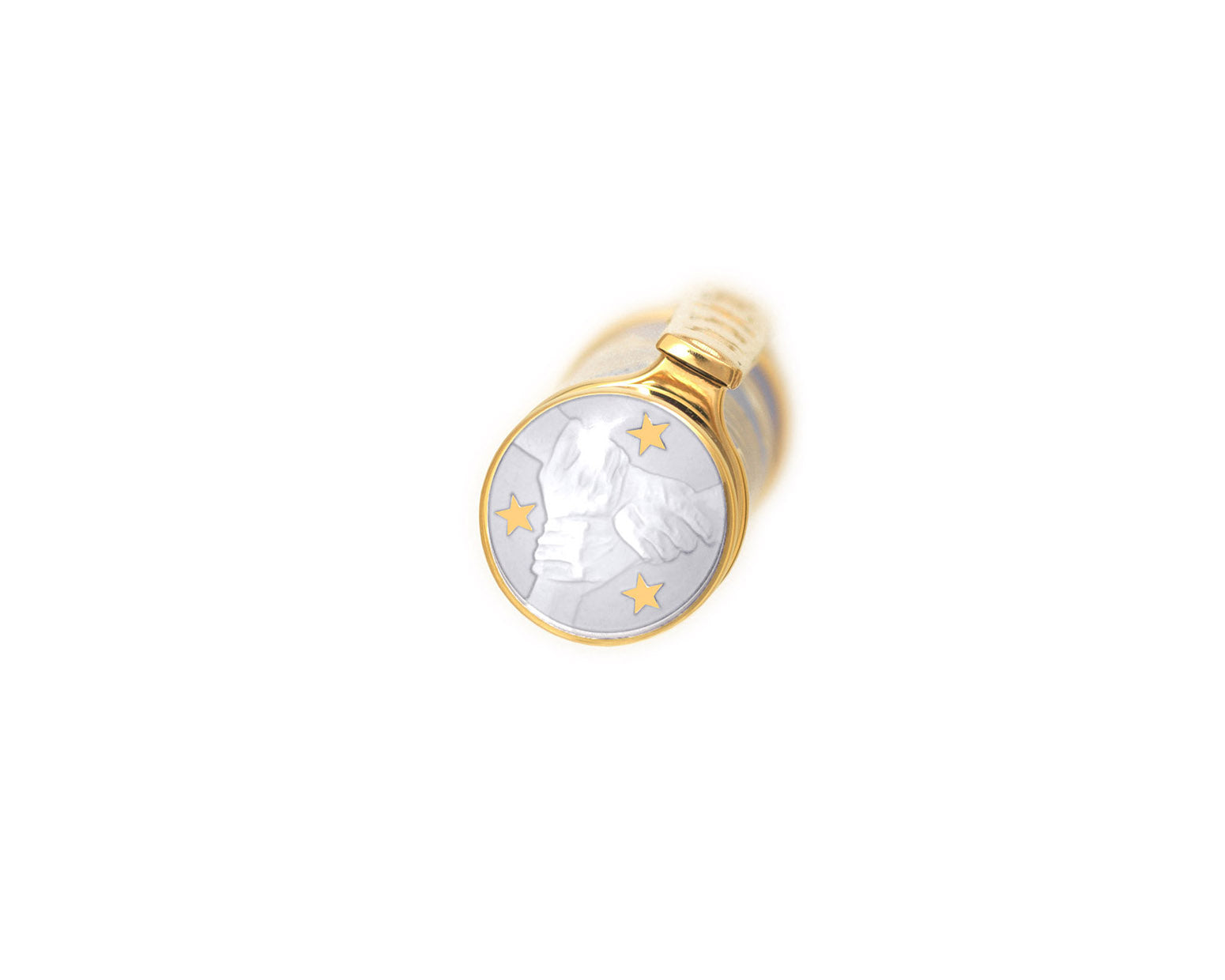 David Oscarson America The Beautiful Fountain Pen - Pearl White with Gold Vermeil