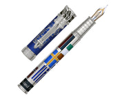 David Oscarson Ellis Island Fountain Pen - Sapphire with Gold Vermeil