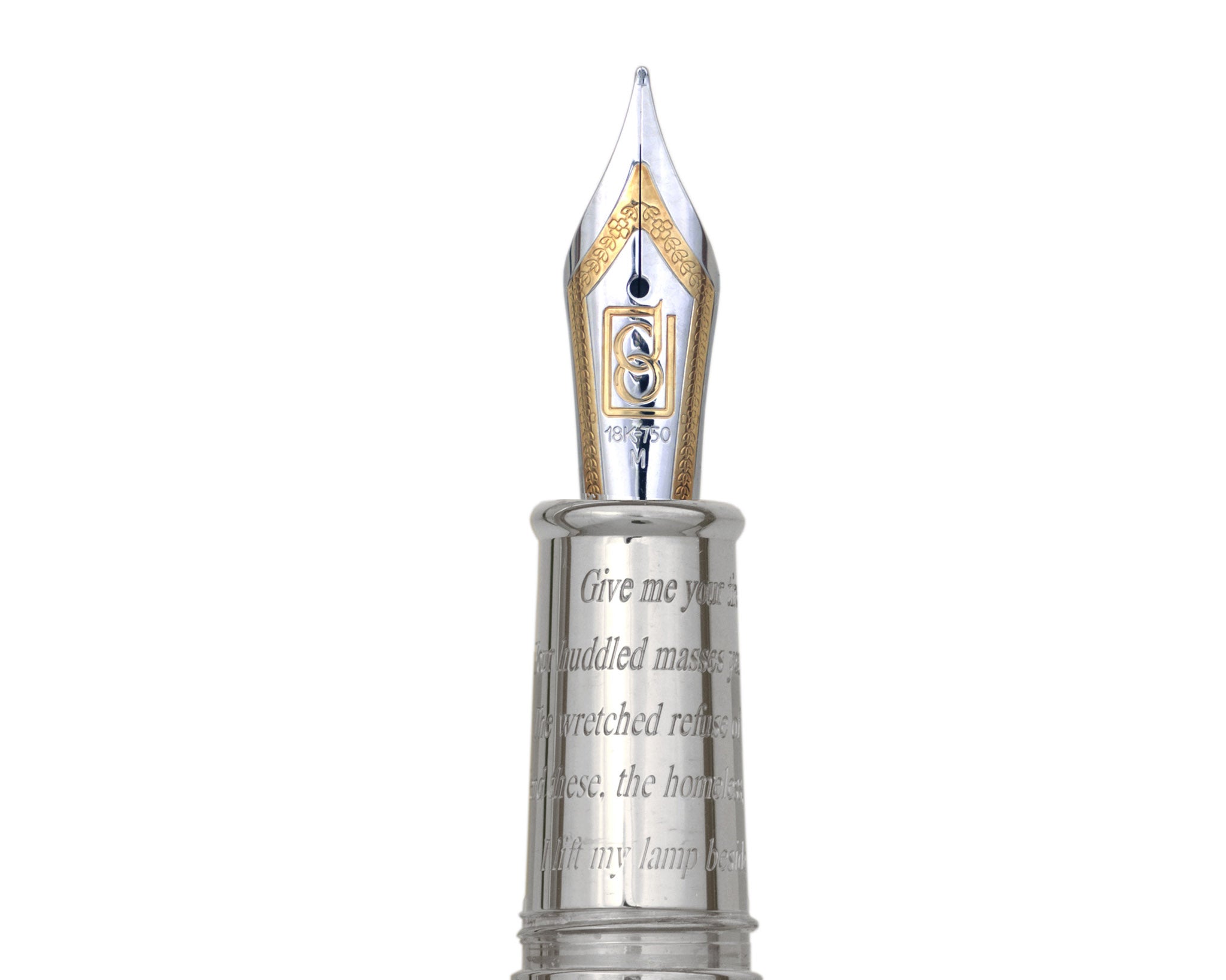 David Oscarson Ellis Island Fountain Pen - Sapphire with Gold Vermeil