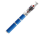 David Oscarson Rosetta Stone Rollerball Pen - Translucent Sapphire Blue and Opaque Black, & Red Hard Enamel