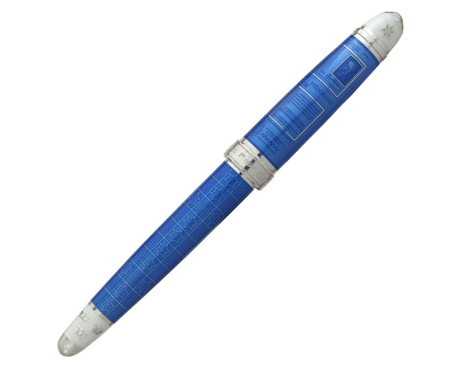 David Oscarson Raoul Wallenberg Fountain Pen - Blue Barrel with Blue Cap