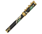 David Oscarson Sea Turtle Rollerball Pen - Mossy Black & Teal with Gold Vermeil