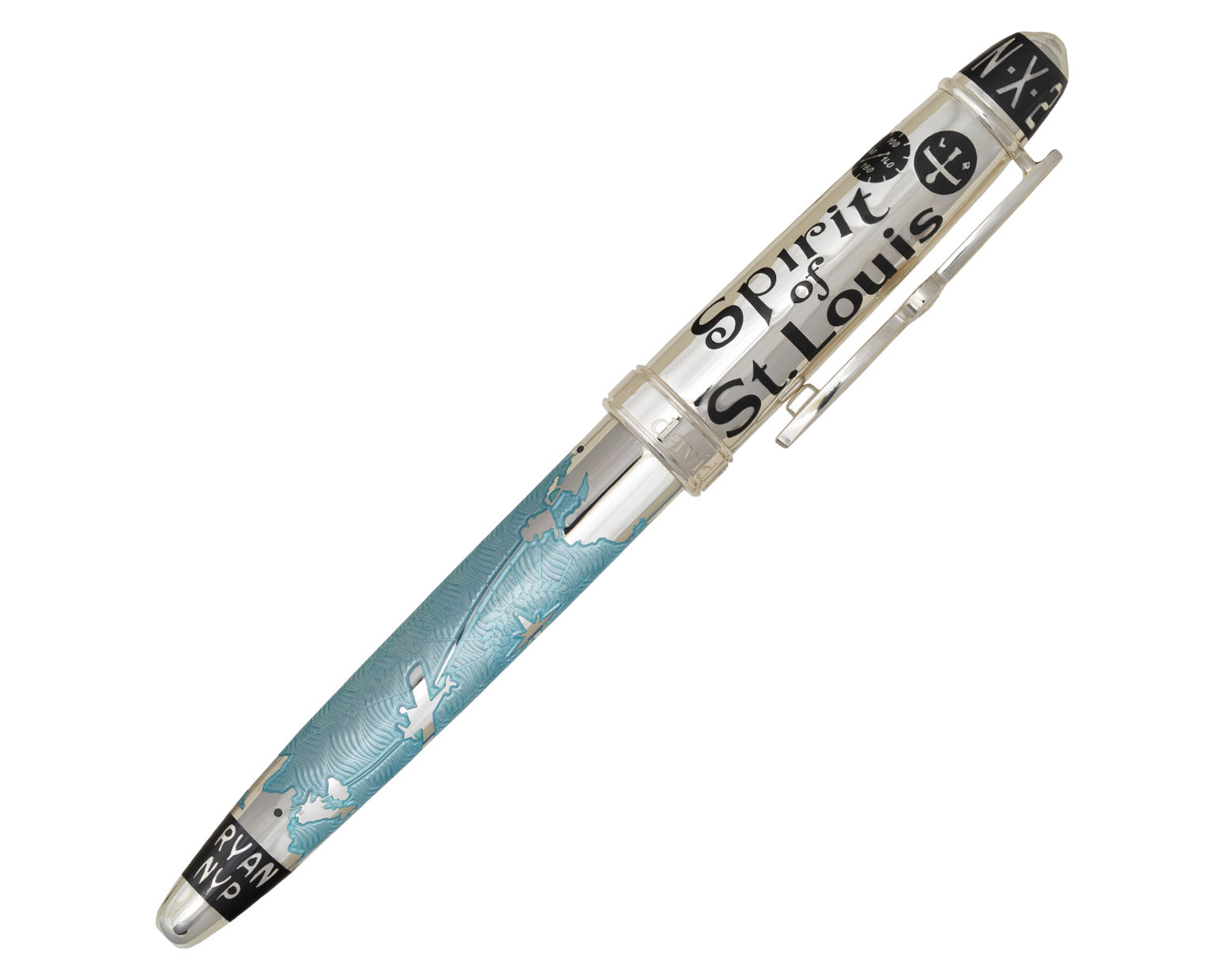 David Oscarson Spirit of St. Louis Fountain Pen - Azure Blue
