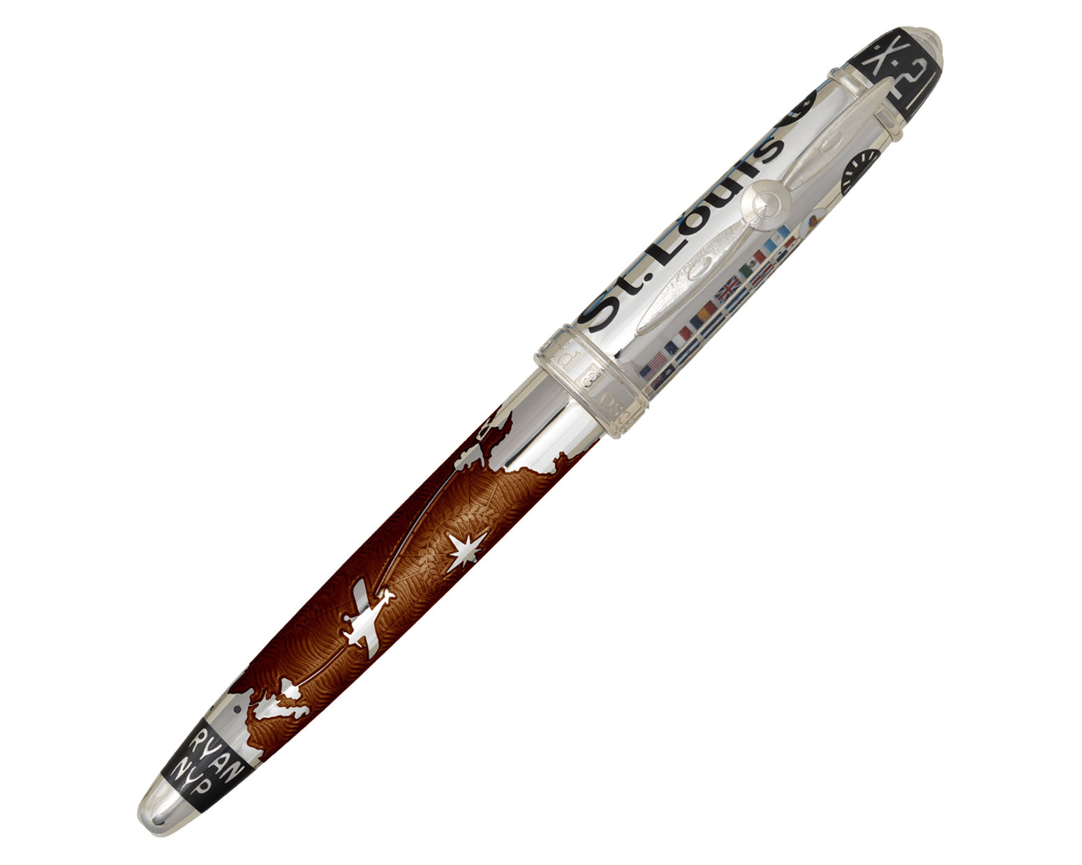 David Oscarson Spirit of St. Louis Fountain Pen - Liquid Coffee