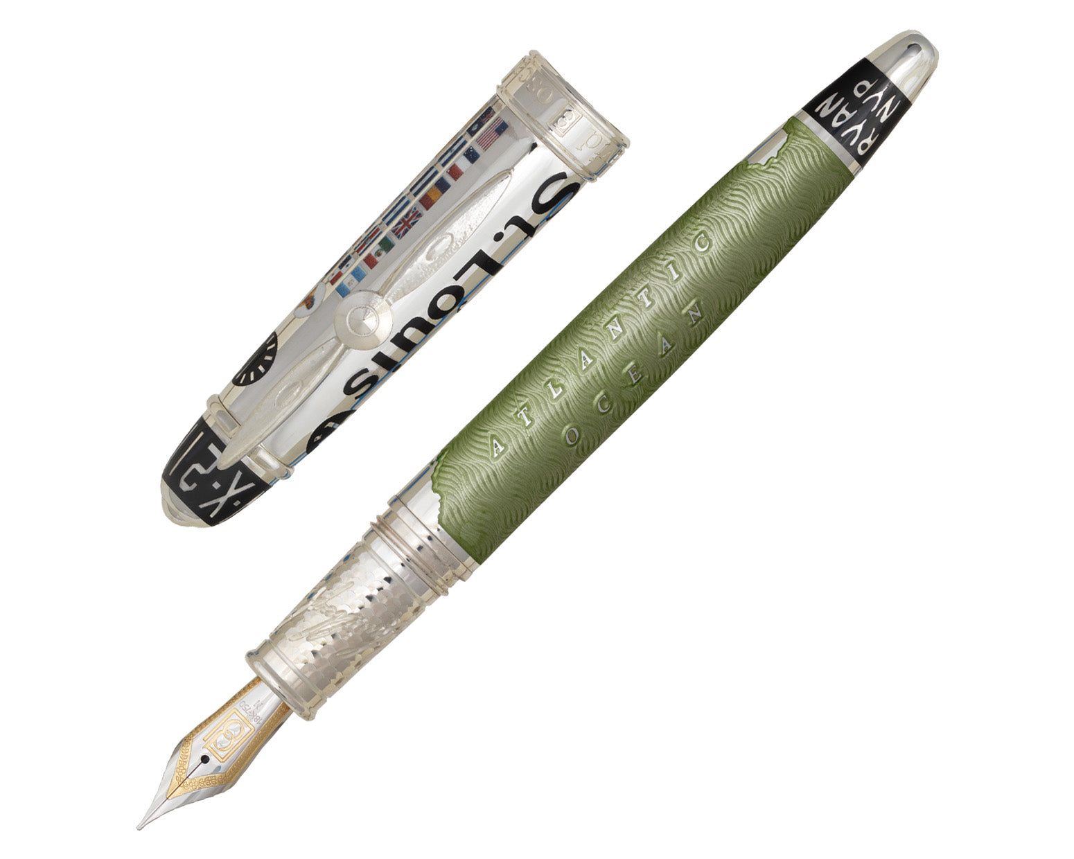 David Oscarson Spirit of St. Louis Fountain Pen - Seafoam Green
