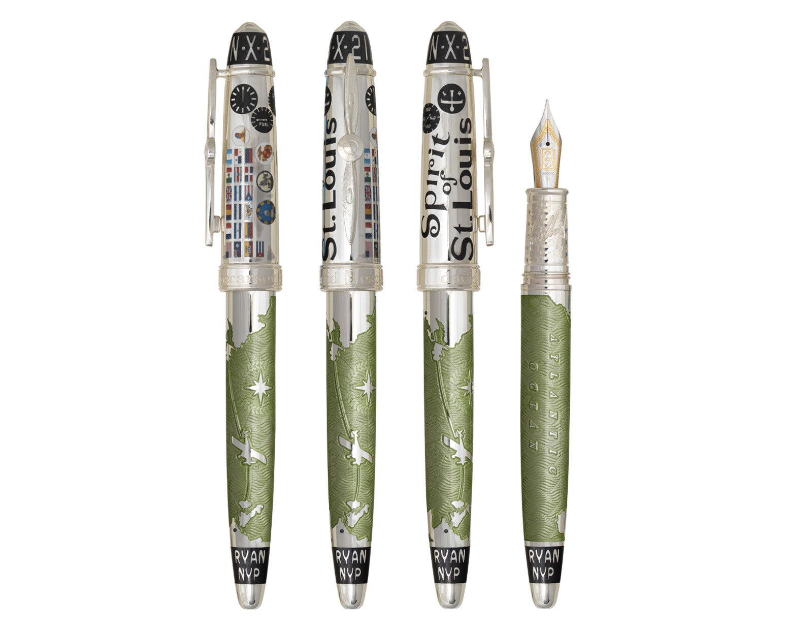 David Oscarson Spirit of St. Louis Fountain Pen - Seafoam Green