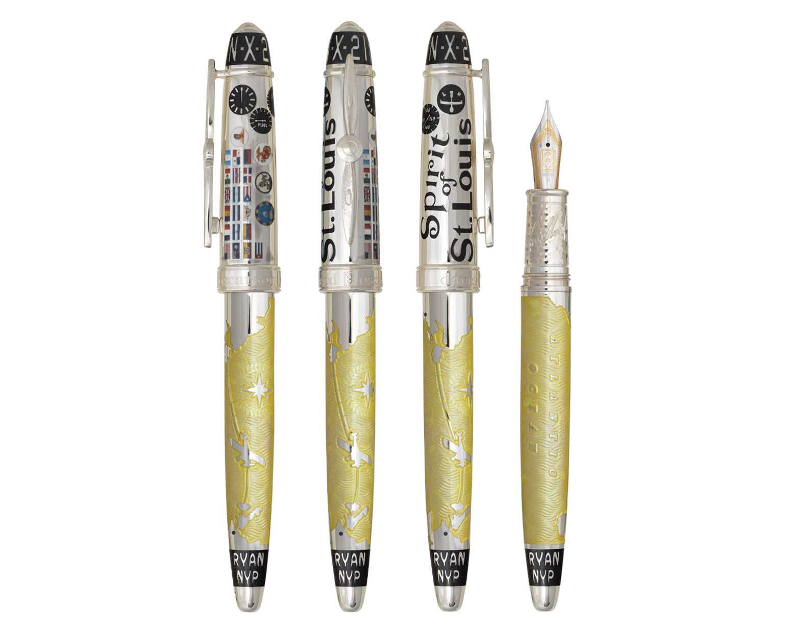 David Oscarson Spirit of St. Louis Fountain Pen - Sunburst