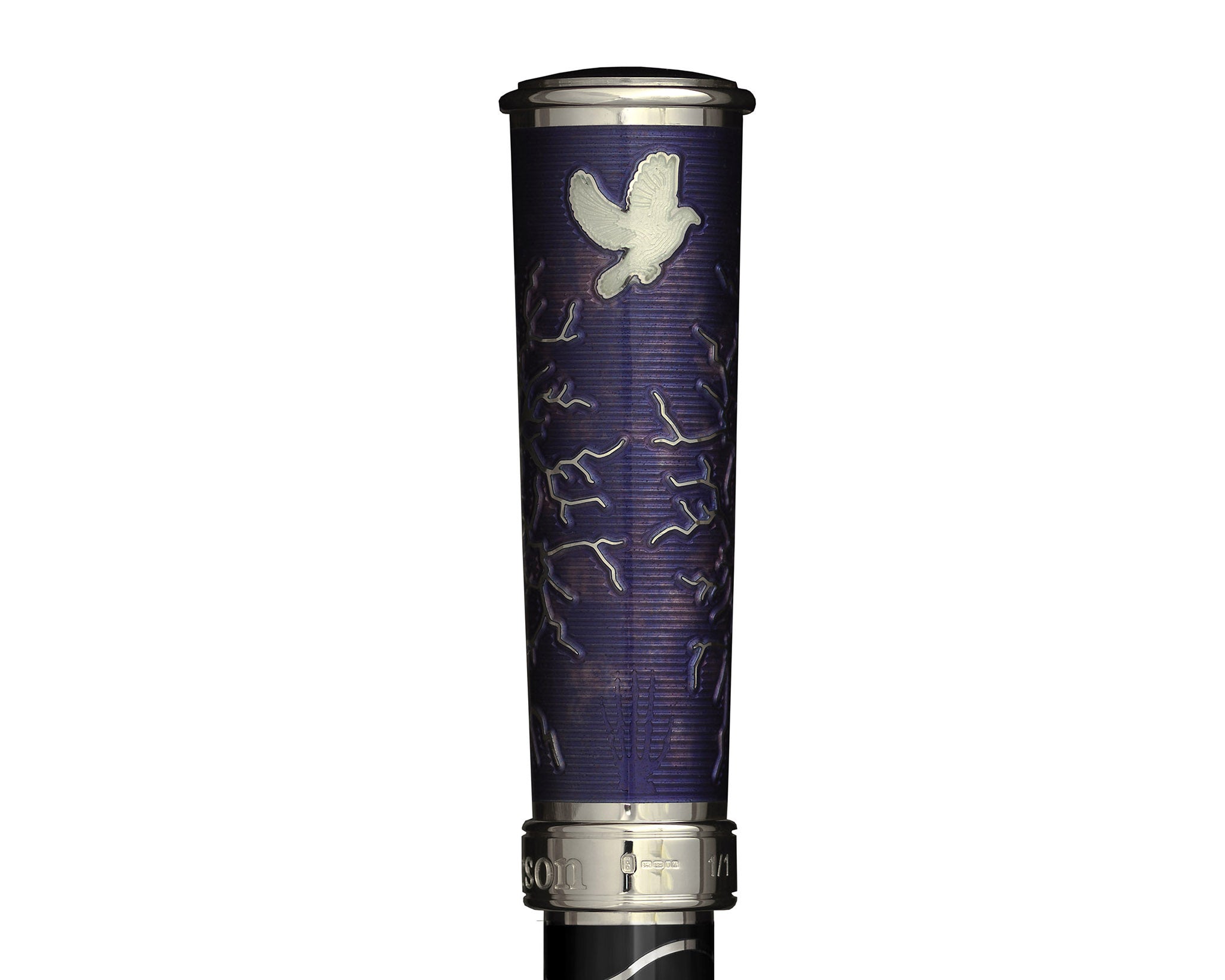 David Oscarson Nikola Tesla Fountain Pen - Translucent White, Grey, Mossy Black and Opaque Purple
