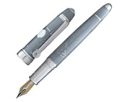 David Oscarson Alexander Fleming Fountain Pen - Translucent Grey & White Hard Enamel