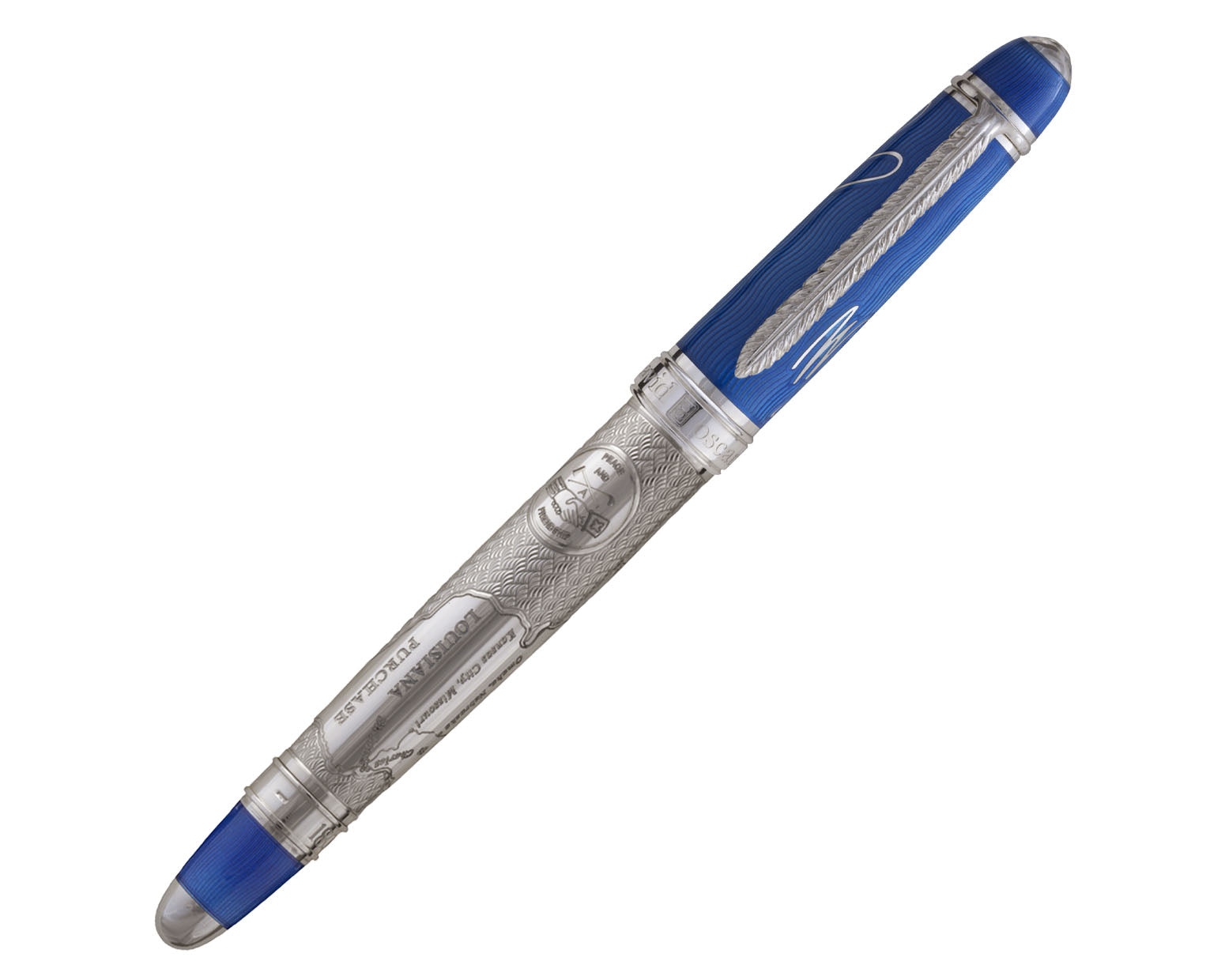 David Oscarson William Clark Fountain Pen - Sapphire Blue Hard Enamel