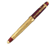 David Oscarson Meriwether Lewis Rollerball Pen - Ruby Red Hard Enamel with Gold Vermeil