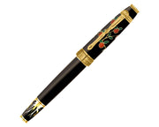 David Oscarson Tree Of Life Rollerball Pen - Black with Orange and Green with Gold Vermeil