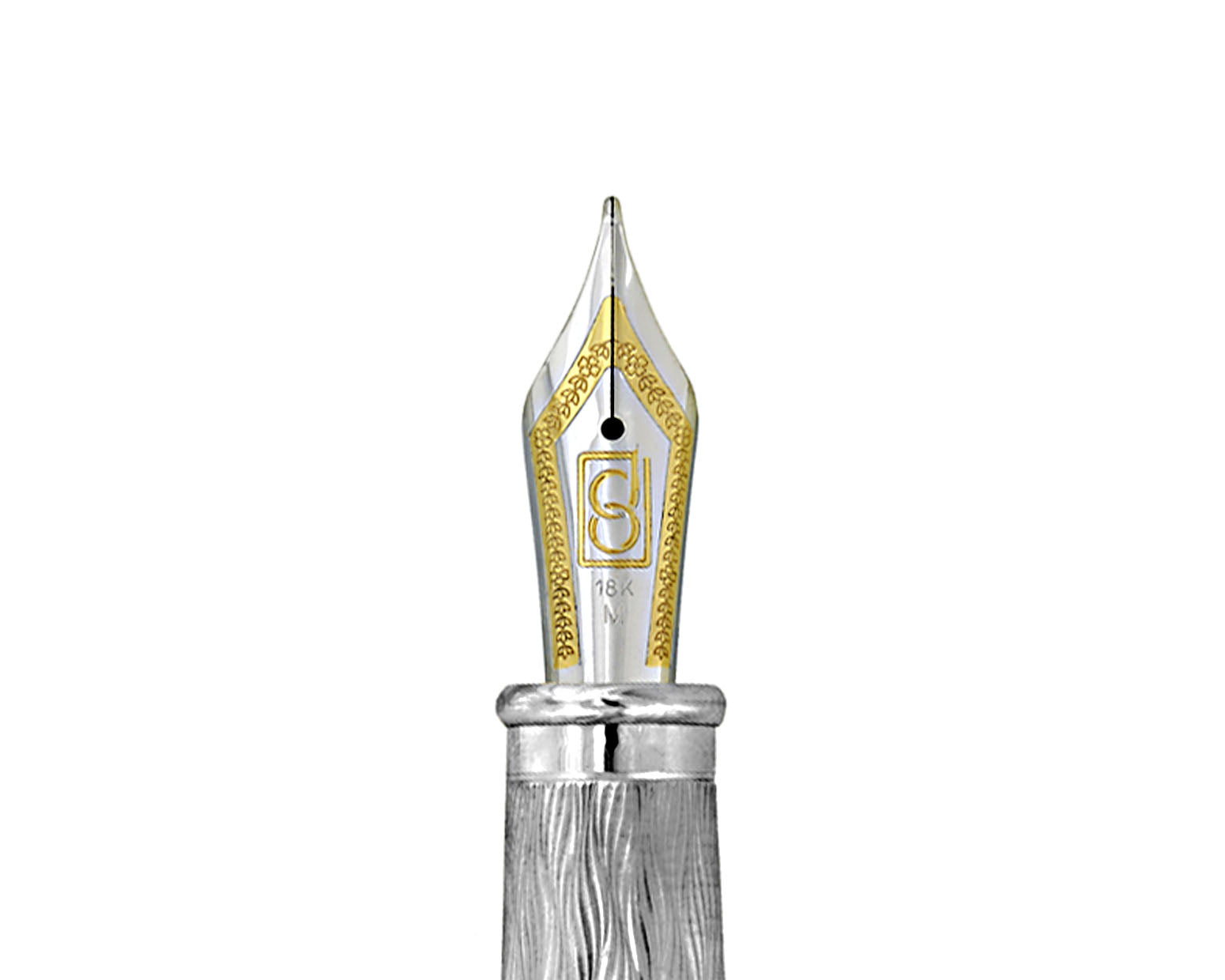 David Oscarson Tree Of Life Fountain Pen - Azure Blue with Orange and Green